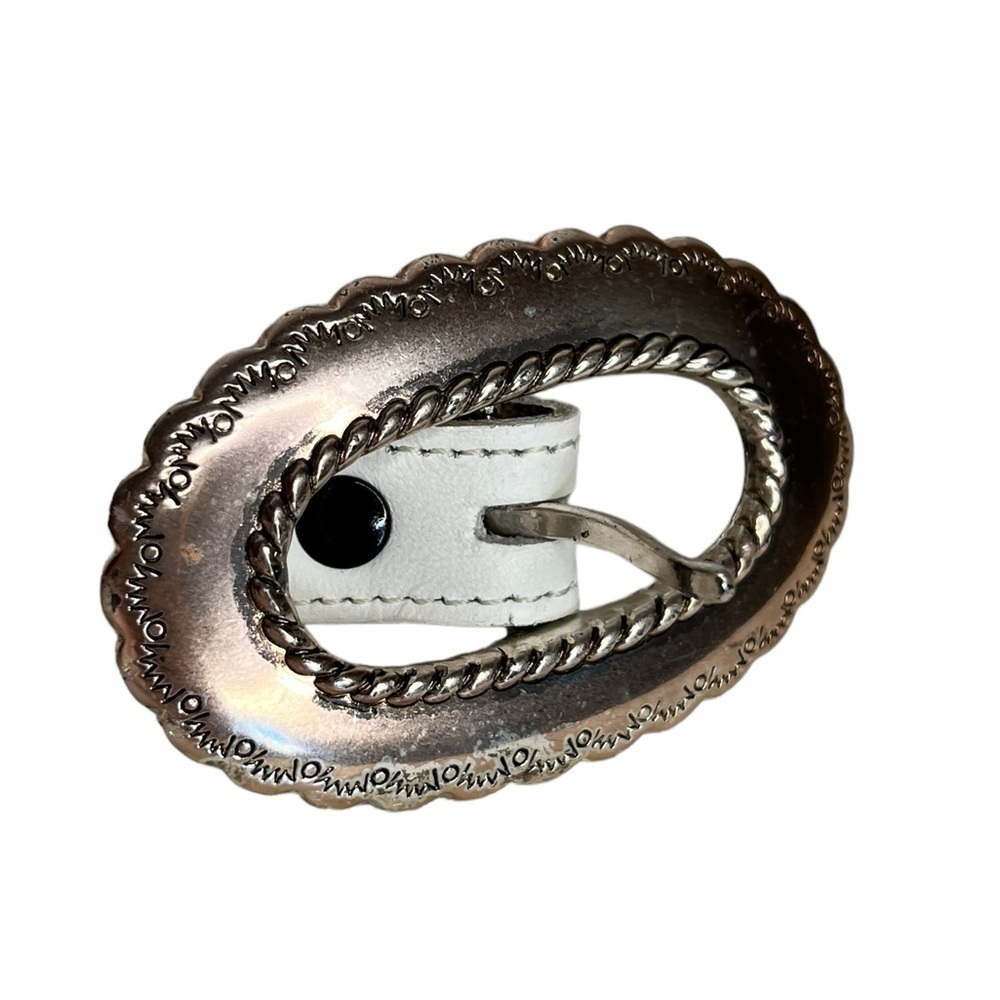 Justin White Leather Belt - Picture 2 of 4
